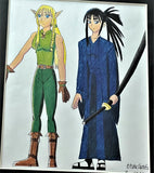 Elf and Samurai Drawing